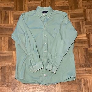 90s Ralph Lauren Mens Shirt Green Long Sleeve Button Up Size Large Classic Fit